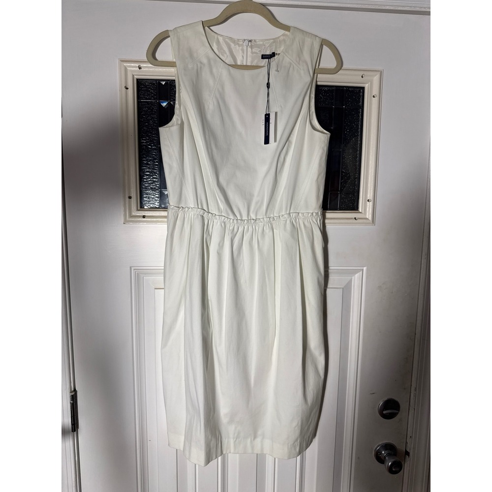 Magaschoni Collection White Sleeveless Pocket Dress Size 12 NWT W30050